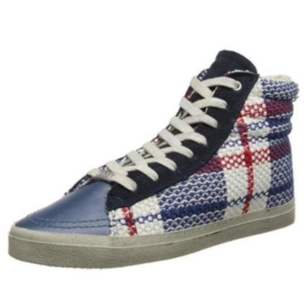Kim & Zozi Womens Plaid Blue Fashion Sneakers